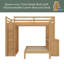 Lit superposé avec lit inférieur démontable et bureau, structure de lits superposés en bois massif avec tablettes intégrées et garde-robe, peut être converti en lit mezzanine-1200271287-1200271284