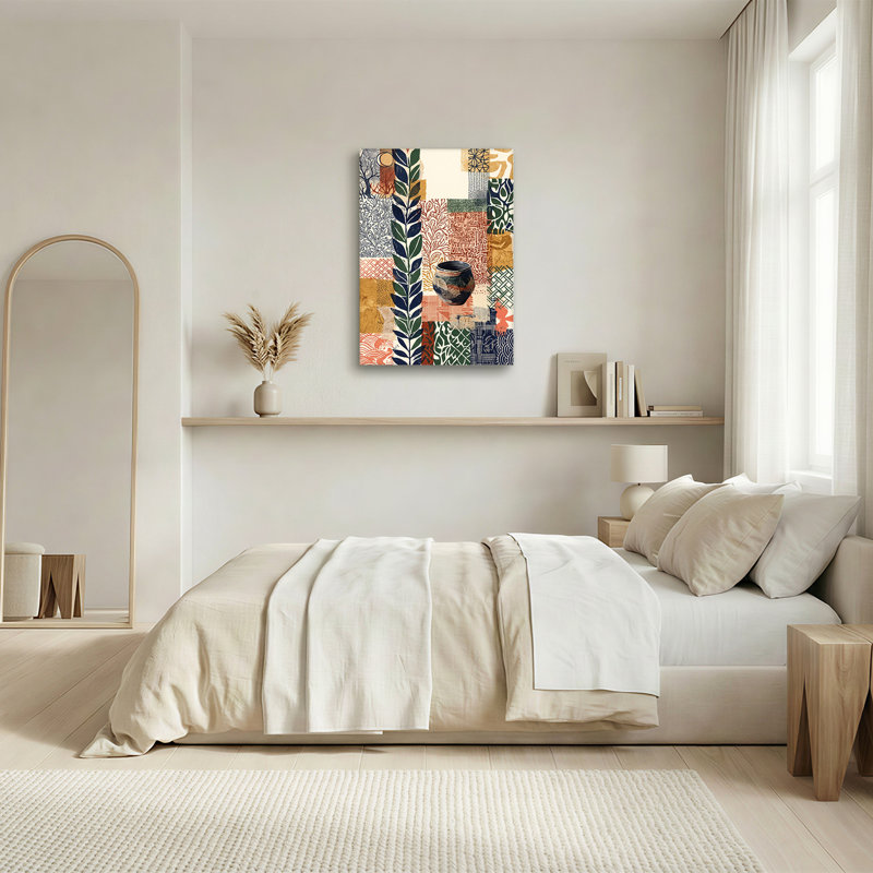 Art mural sur toile Botanical Leaf Collage, H 18 po x l 12 po