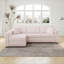 Canapés modulaires | Canapé modulaire en L 106,3 po à 4 places en bois massif pour chambre à coucher 106,3 po | Rose clair | Standard