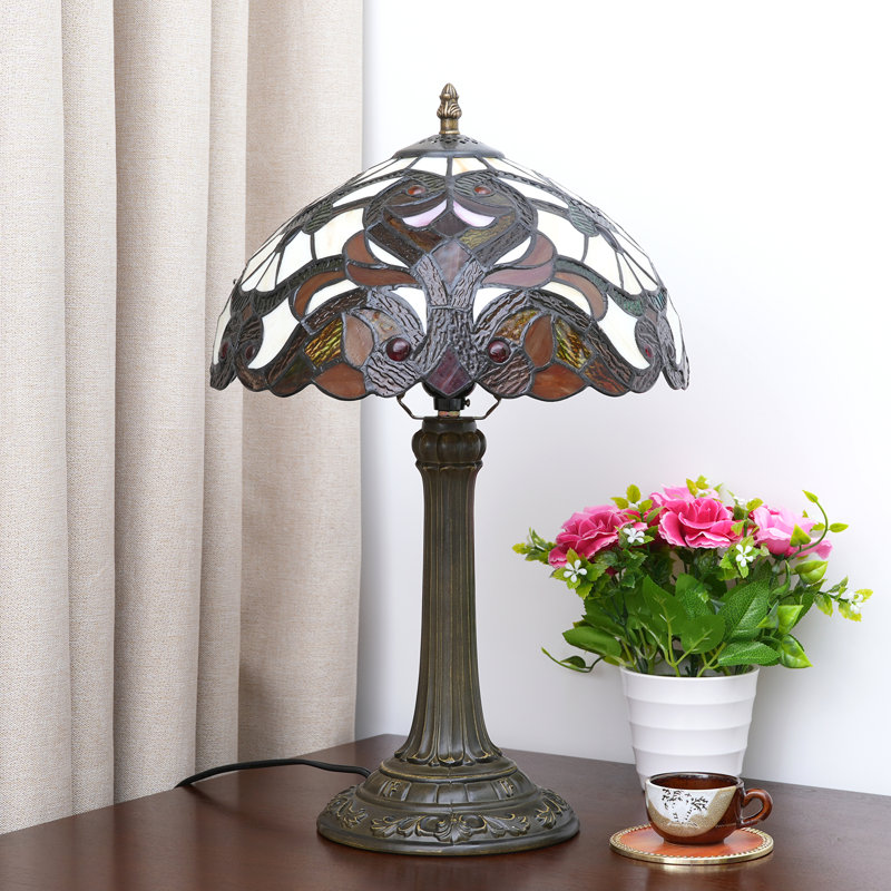 19''H Tiffany Style Table Lamp, Stained Glass Table Lamp