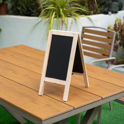  Panneau de menu à double face de 15 pouces en bois avec cadre en A et panneau de menu pour restaurant, café, café, boulangerie, fête de mariage, entreprise, cuisine, comptoir et plateau de table, moyen