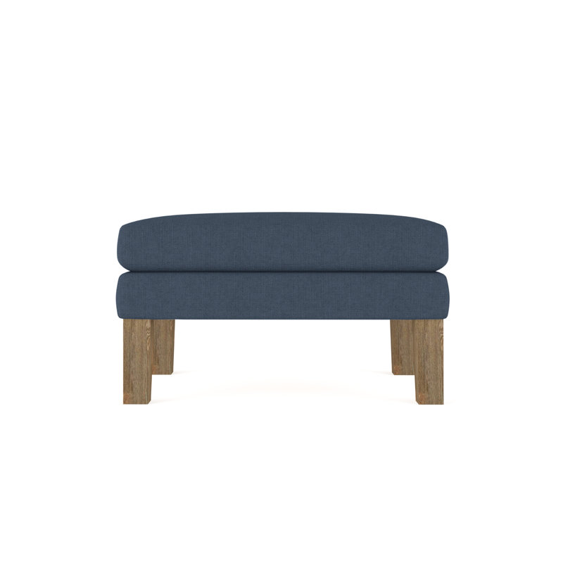 Charlton Ottoman, Plush Velvet Silver Streak, Weathered