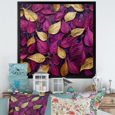 Feuilles dorées et roses charmantes I