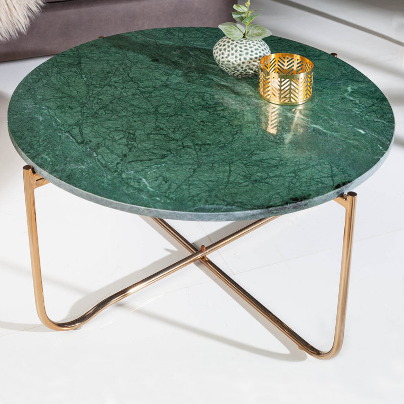 Cornesse Cross Legs Coffee Table, Grün, Gold