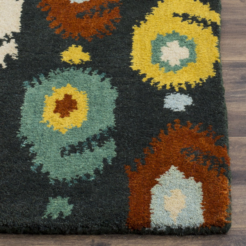 Tapis ikat en laine touffeté à la main Kline, Rectangle 5 pi x 8 pi