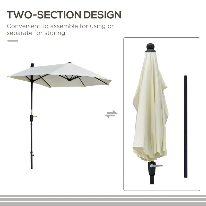 Bryseida 190cm Balcony Parasol, White