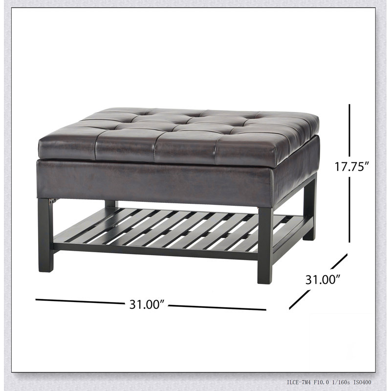 Rectangle Tufted Upholstered PU Ottoman