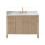 Lala 48" Single Bathroom Vanity with Grain White Engineered Stone Countertop without Mirror-669161385