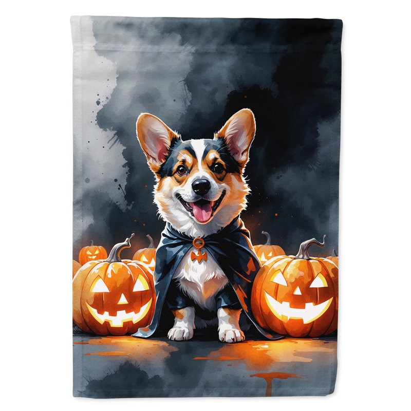 Drapeau de jardin chiot Halloween, Corgi