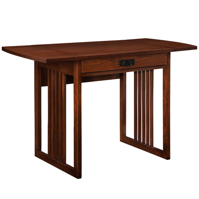 Coombs Drop Leaf Solid + Manufactured Wood Computer Writing Desk in Mission Oak