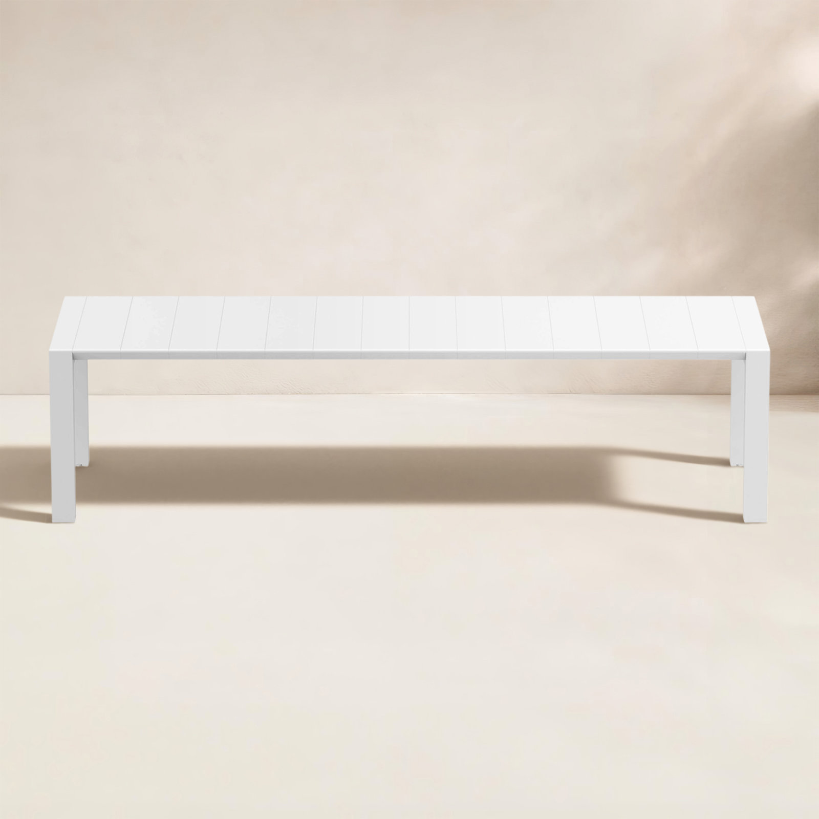 Spector Extendable Patio Dining Table, White, 39" W x 102" L x 29.5" H