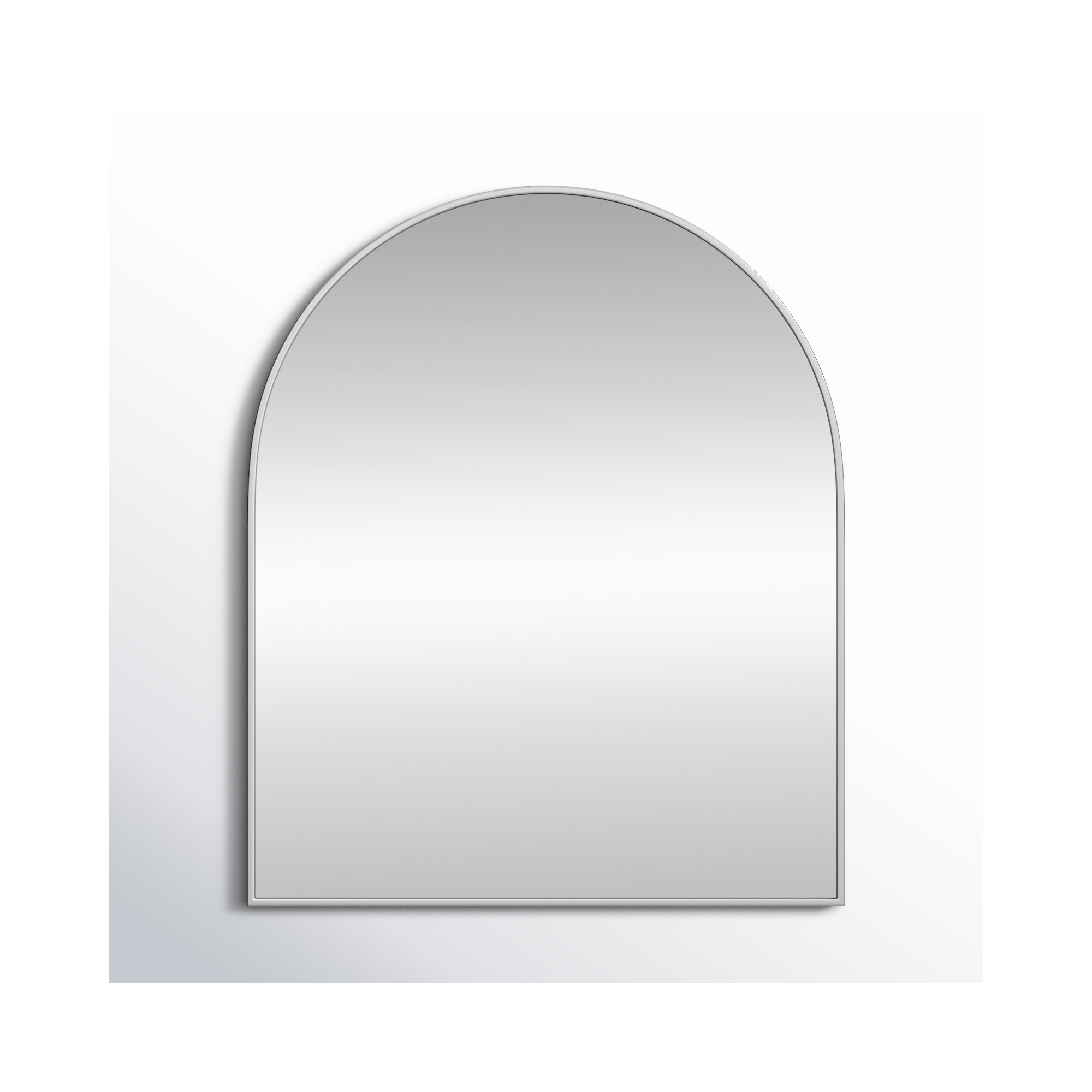 Sabine Metal Arch Wall Mirror, Silver, 36" x 30"