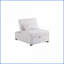 Fauteuil convertible moderne sans accoudoirs avec tissu sherpa - Lit simple escamotable pour petits espaces | Sherpa | Sans accoudoirs | Blanc