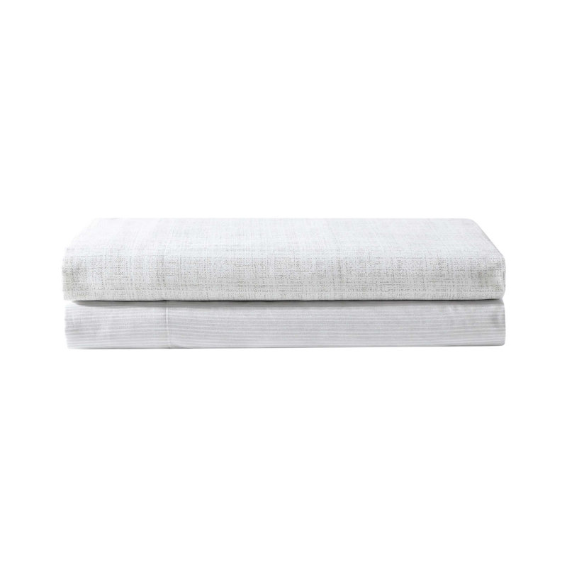 Vera Wang Erased Texture Cotton Beige Sheet Set, Queen