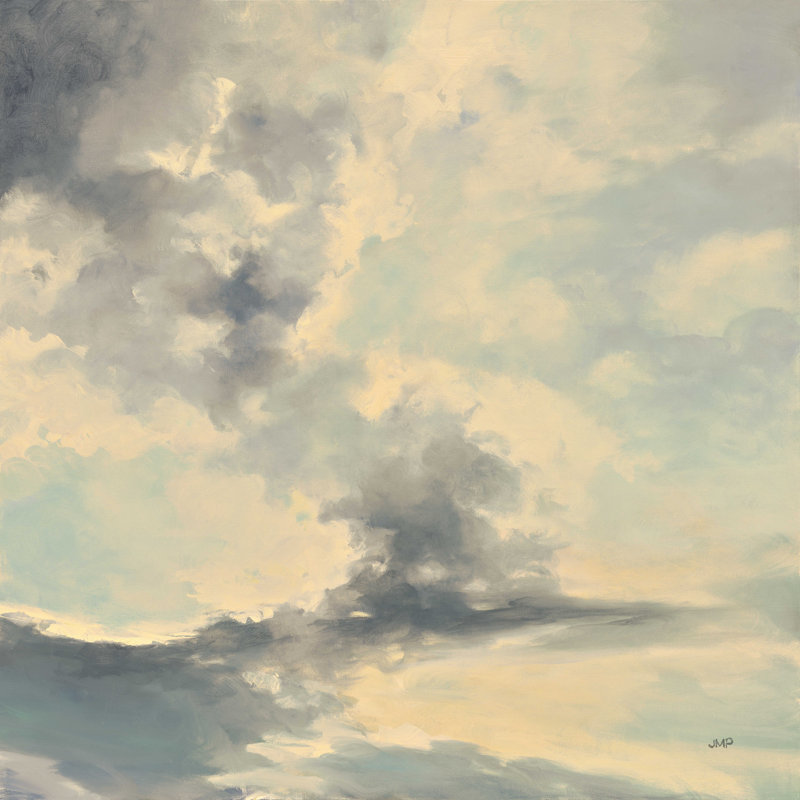 Warm Evening Clouds - Wrapped Canvas Painting, 12" H x 12" W, No, Wrapped Canvas