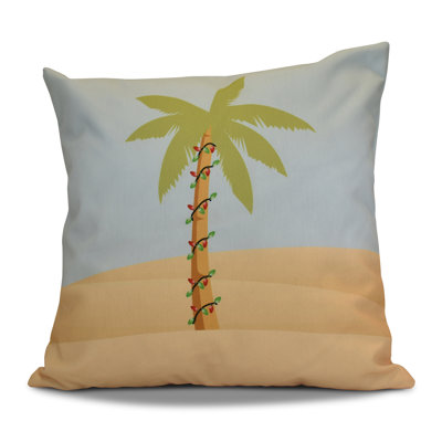 Coastal Christmas Reversible Throw Pillow