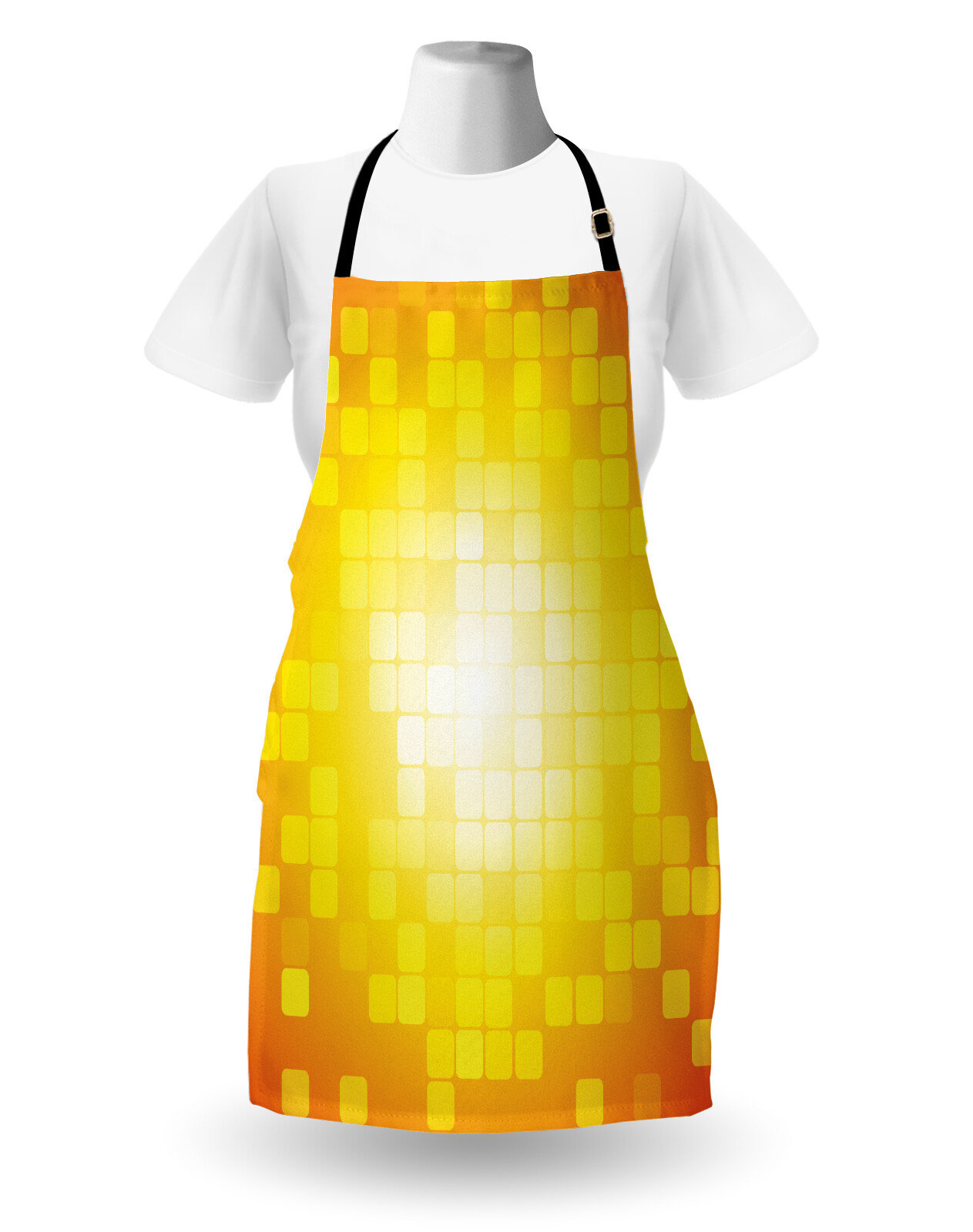 East Urban Home Yellow Apron Unisex Retro Pixel Art Squares Adult Size ...