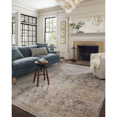Tapis gris anthracite / doré Jean Stoffer x Loloi Katherine