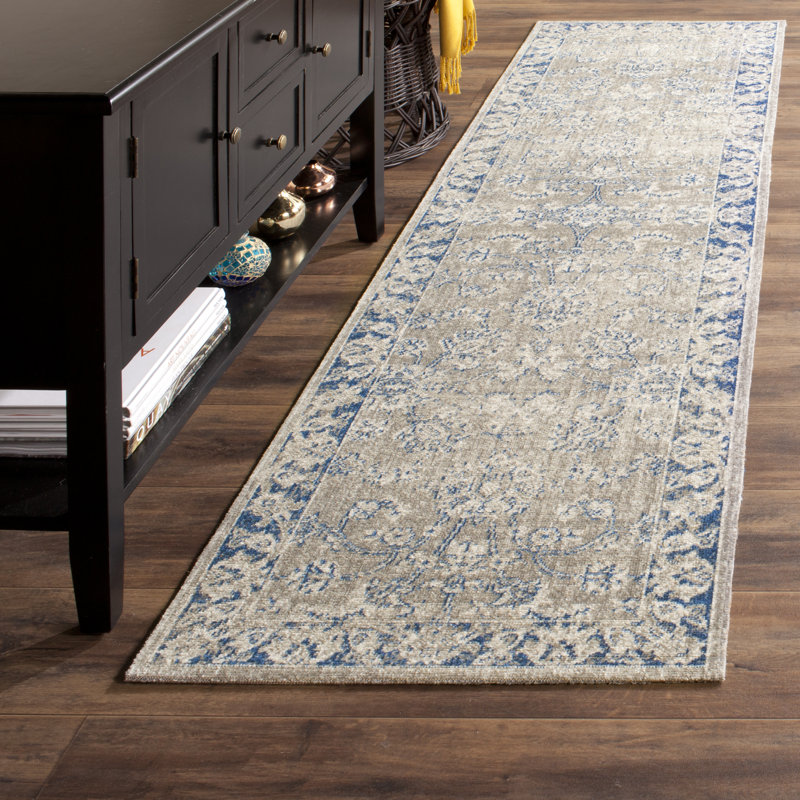 Tapis taupe Amiri, Tapis de couloir 2 pi 2 po x 12 pi
