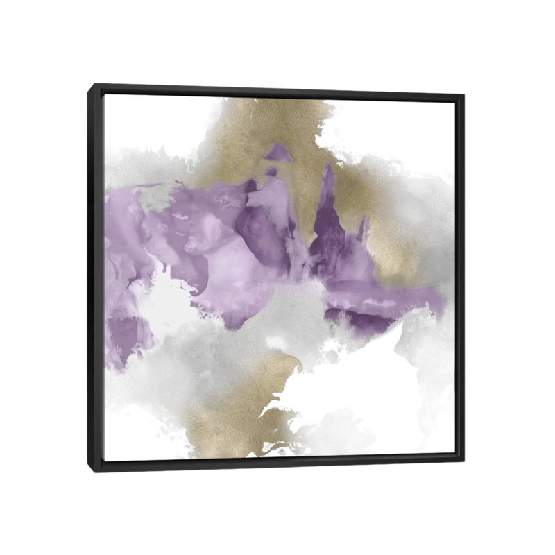 «Derive in Amethyst II», reproduction d'impression, H 18 po x l 18 po x P 1,5 po, Toile avec cadre, Noir