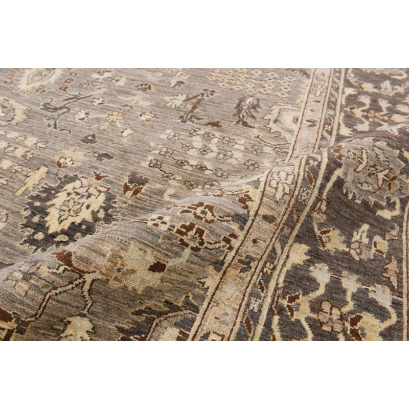 Transitional One-of-a-Kind Rectangle 8'7" x 11'8" Rectangle Wool Area Rug in Tan