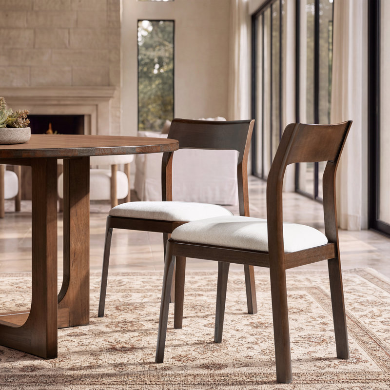 Ensemble de 2 chaises de salle à manger rembourrées Bryson, Marron foncé