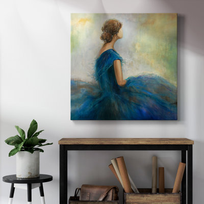 Lady in Blue II - Toile tendue avec châssis de qualité supérieure - prête à être accrochée
