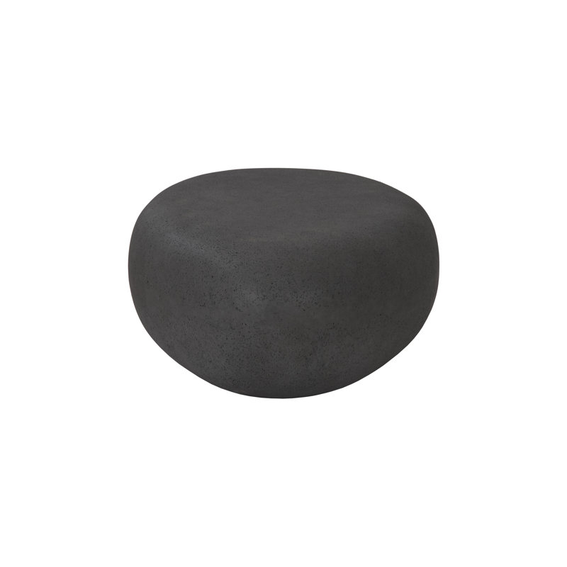 River Stone Drum Coffee Table, 14" H x 42" L x 26" W, Charcoal Stone