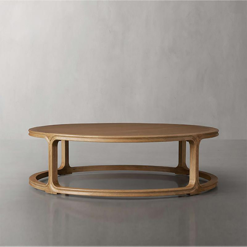 Table basse ronde, Burlywood, H 15,7 po x L 53,9 po x l 53,9 po