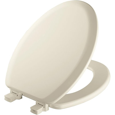 Cameron 1841EC Wood Toilet Seat, Never Loosens and Easily Removes for Cleaning, Elongated