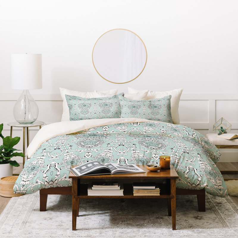 Housse de couette Gabriela Fuente, Housse de couette pour très grand lit et 2 très , Vert