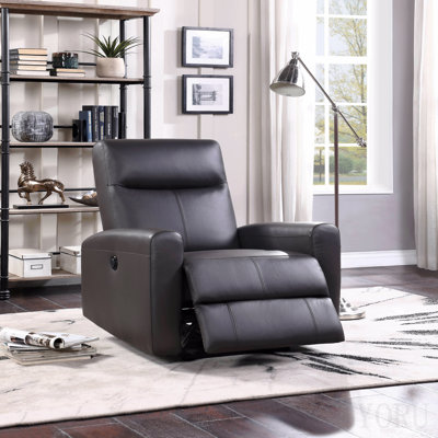 Blane Brown Top Grain Leather Match Power Motion Recliner