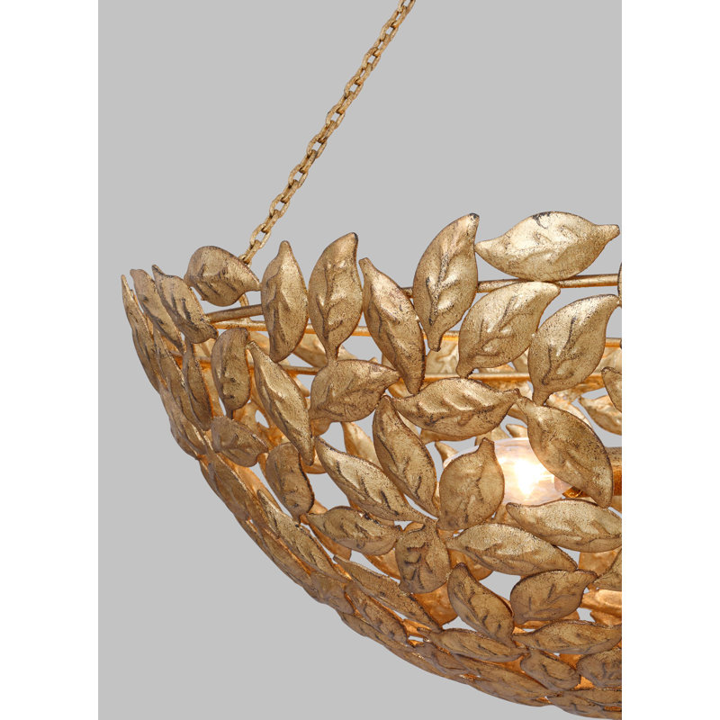 6 - Light Bowl Pendant, Antique Gold