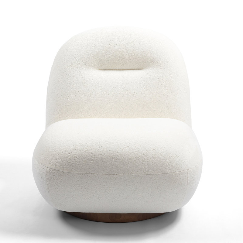 Fauteuil de lecture Cozy - Velours fleur de glace avec support supplémentaire pour le salon, Blanc