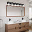 Luminaire de meuble-lavabo pour salle de bain, luminaire pour meuble-lavabo noir mat 6 lumières avec abat-jour en verre transparent-2085157034-2085157036