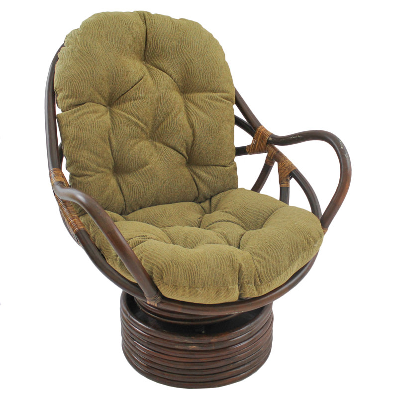 Gilles Upholstered Swivel Armchair, Antique Champagne
