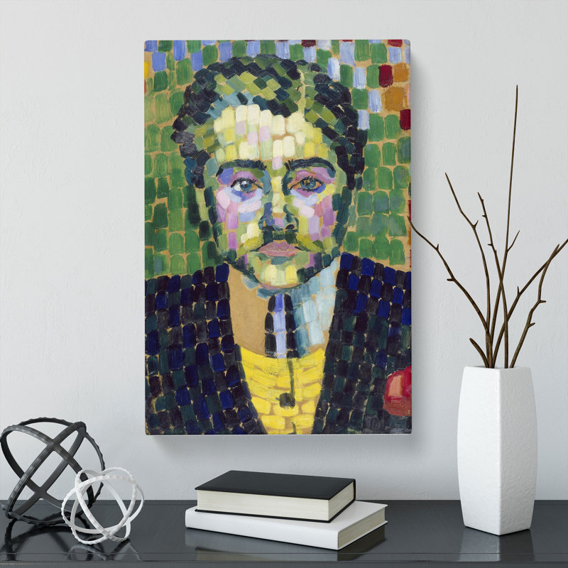 Portrait Of Jean Metzinger by Robert Delaunay - Wrapped Canvas Painting, 50cm H x 35cm W x 3cm D