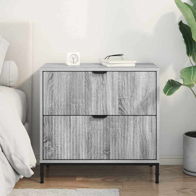 63.5cm W Manufactured Wood Bedside Table, Grey Sonoma