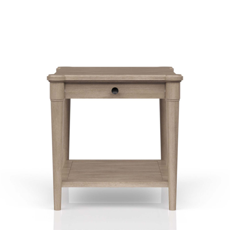 Sand Finished End Table with Storage Drawer, Perfect for Transitional and Casual Living Spaces, Enhancing Both Style and Functionality.