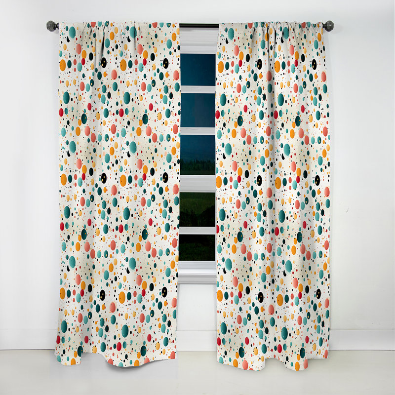 Motif à pois Delight - rideau abstrait - velours occultant - 1 panneaux, L 52 po x L 108 po