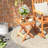 14 Inch Compact Folding Side Table With Slatted Tabletop
