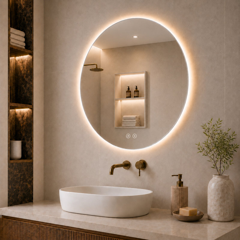 Miroir de salle de bain 24 po, 24 po x 24 po