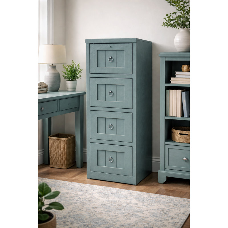 Classeur vertical 4 tiroirs Raina, Bleu foncé