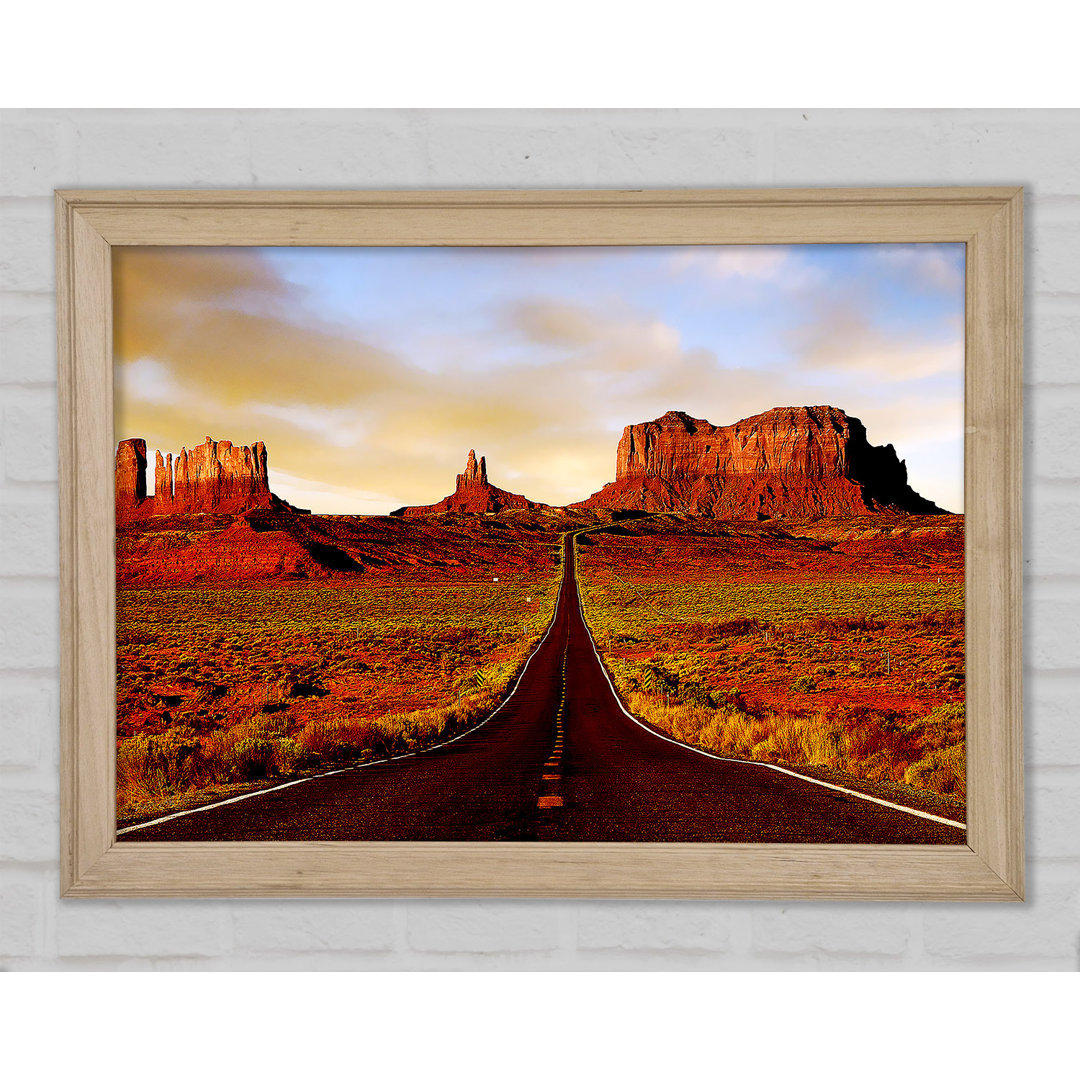 Der Weg zum Monument Valley Gerahmter Druck