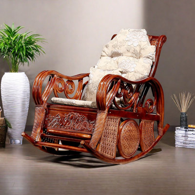 Chaise berçante en rotin décontractée Balcon