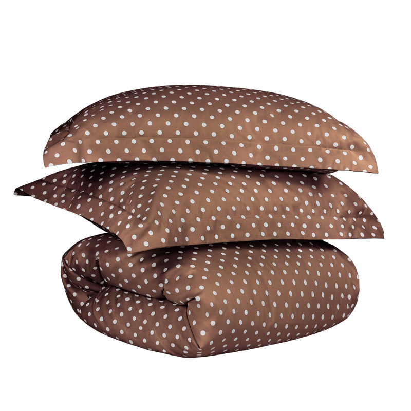  Ensemble de housse de couette 100% coton 3 pièces Taupe, Housse de couette grand et 2 taies d'oreiller stan