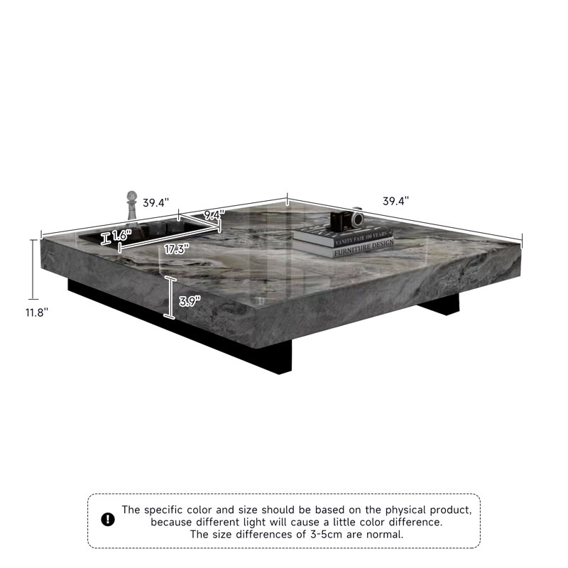 Briamarie 39.37'' Square Sintered Stone Coffee Table