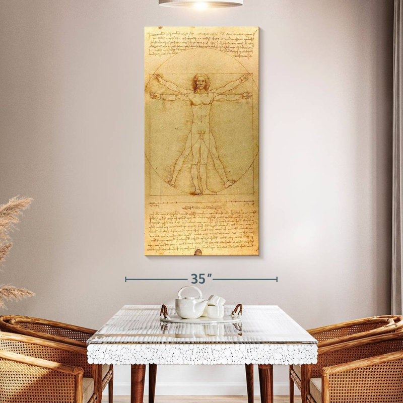 The Vitruvian Man, H 54 po x l 27 po