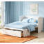 Lit escamotable double avec port USB et grand tiroir, conception compacte et compacte pour les chambres modernes