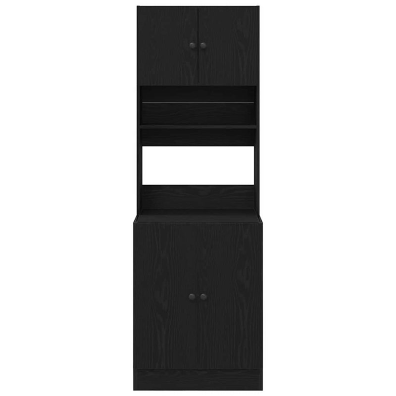 Kitchen Cabinet 60X50x180 Cm Engineered Wood, Black Oak
